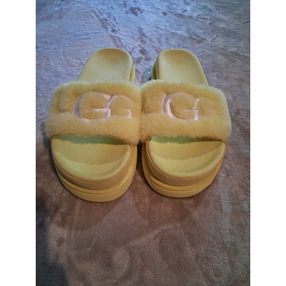 UGG LATON FUR SLIDE MARGARITA UGG EMBROIDERY SANDAL US 7